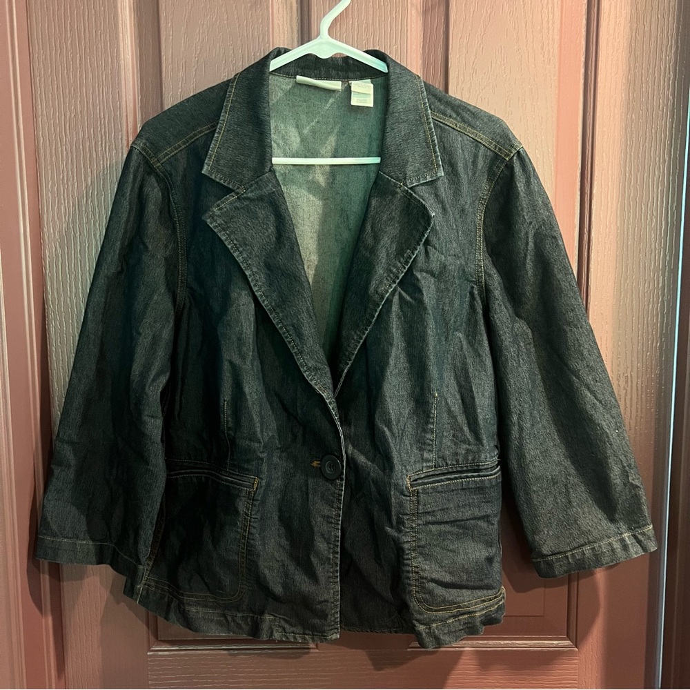 Liz Claiborne Dark Wash Denim Blazer